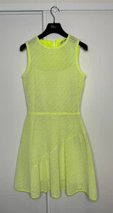 Christian Dior Paris Neon Lace Dress Sleeveless Fluorescent A-line SZ AU 8 US 4 - Picture 1 of 5