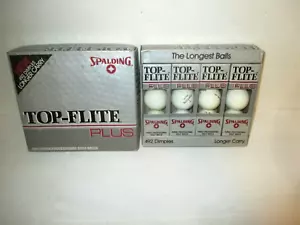 VTG SPAULDING TOP FLITE PLUS GOLF BALLS 1 DOZEN BOX 492 DIMPLES LONGER CARRY NOS - Picture 1 of 12