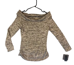IZ Byer Girls Marbled Lurex Knit Sweater Off the Shoulder Long Sleeve Size L - Picture 1 of 10