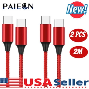 2Pack Braided USB C Type-C Cable Cord 60W 3A Fast Charging Data Sync 6FT US Ship - Picture 1 of 5