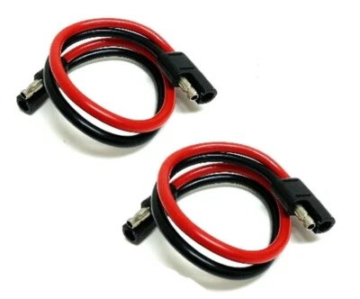 2 Pcs 12" 10 GA Gauge 2 Pin Quick Disconnect Polarized Wire Harness Audiopipe - Image 1 of 4