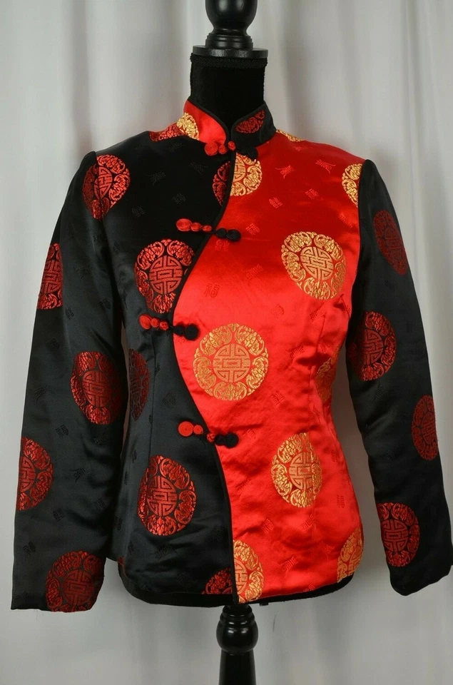 Blazer colorido sin marca estilo asiático para mujer con cuello mandarín talla mediana Foto 1 de 4