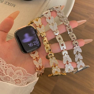 Butterfly Diamond Fashion Chain Strap Band For iWatch Series 10 9 8 7 6 5 Ultra - Picture 1 of 31