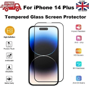 Full Coverage HD Quality REAL Tempered Glass Screen Protector for iPhone 14+ - Picture 1 of 13