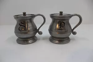 Wilton Armetale RWP Pewter Tavern Salt And Pepper Shakers - Picture 1 of 8