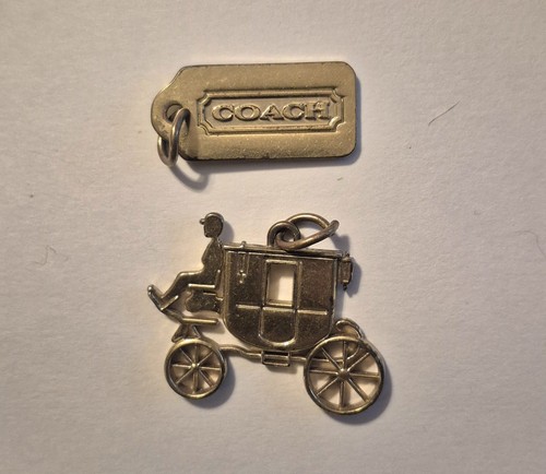 2 ciondoli ciondoli borsa Coach vintage cartellini da appendere