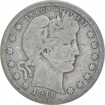 1916-D Barber Quarter Average Circ *0649 - Image 1 of 4