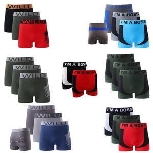 Men's Novelty WILD  HANDS - I M A BOSS 2-3 Pack Seamless Boxer Trunks Shorts - Picture 1 of 24