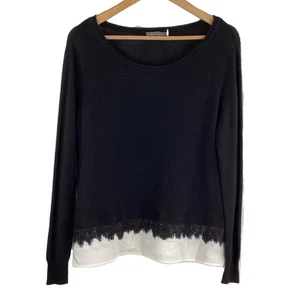 Mint Velvet Black Fine Knit Gradient Hem Jumper UK 12 - Picture 1 of 5