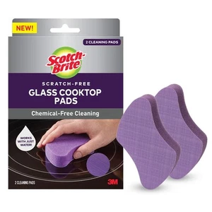 Scratch-Free Glass Cooktop Pads Chemical-Free Cleaning 2 Cleaning Pads - Picture 1 of 9