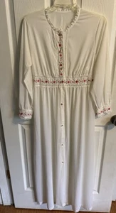 Gilead Vintage Sheer Nightgown Maxi Lace Accents White Cream Size 36 Medium - Picture 1 of 6