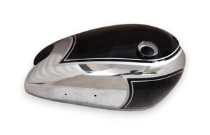 Passend für AJS G80 Matchless Schwarz & Chrom Stahl Benzin Kraftstofftank - Bild 1 von 5