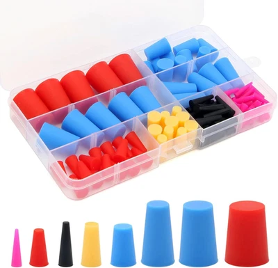 110 Pcs Silicone Rubber Tapered Plug High Temperature Resistant Assortment Kit - Imagem 1 de 4
