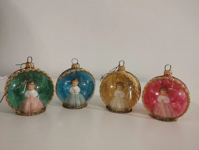 NACHLASS 4 X ALTER CHRISTBAUMSSCHMUCK WEIHNACHTSSCHMUCK KUGEL ENGEL FIGUR - Bild 1 von 4