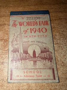 1940 New York Worlds Fair COLLECTIBLES Admission Tickets - Picture 1 of 4