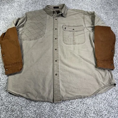 Рубашка коричневая мужская размер XL для стрельбы охоты вощеная холщовая с подкладкой уличная полевая одежда - Изображение 1 из 4