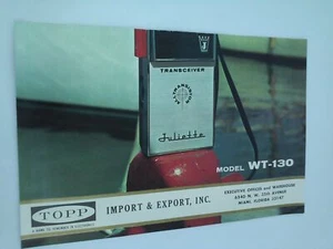 Juliette All Transistor Radio Tranceiver Topp Model WT-130 Manual - Picture 1 of 3
