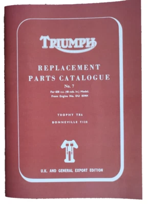 Triumph Parts Book Bonneville 650 Trophy 1969 Motorcycles Professional Reprint - Image 1 of 4