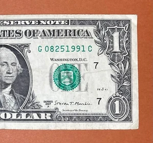 August 25, 1991 (G 08251991 C) Birthday Note $1 One Dollar Bill - Picture 1 of 3