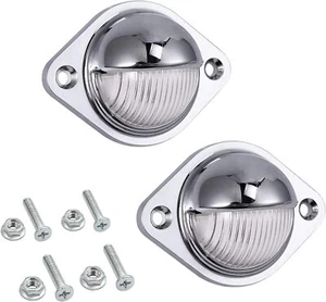 2 Universal Chrome LED License Plate Tag Lights Lamp for Car Truck Trailer Lorry - Picture 1 of 9