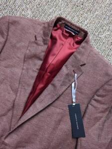new TOMMY HILFIGER blazer LINEN jacket 42L sportscoat PREPPY purple berry