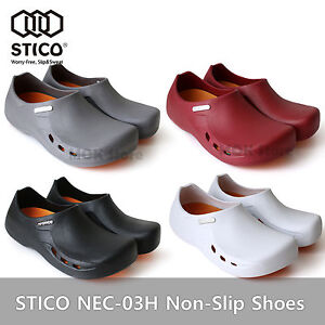 STICO NEC-03H Mens Chef Kitchen Shoes Non-Slip Cook Slipper Indoor Clean Rubber