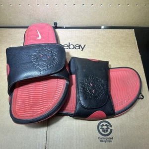 Nike LeBron James 8 VIII King Lion Slides Sandals Black/Red - Size 12- AS IS - Picture 1 of 13
