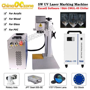 Máquina de marcado láser UV JPT 5W Seal 355 5E 175*175 mm para enfriador S&A CWUL-05 - Imagen 1 de 11