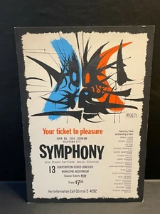 Vtg Original Your Ticket to Pleasure Oklahoma Symphony Poster ~ 1964-65 Season ~ - Picture 1 of 7
