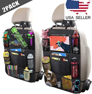 2X Set Car Back Seat Organiser Multi-Pocket Storage Bag Organizer Holder Travel - Picture 1 of 6