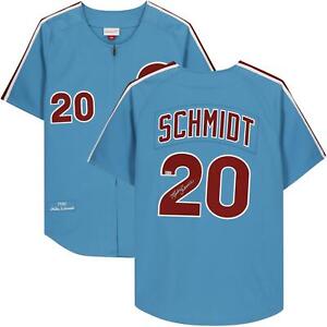 Mike Schmidt Phillies Signed Light Blue Mitchell & Ness Authentic Jersey