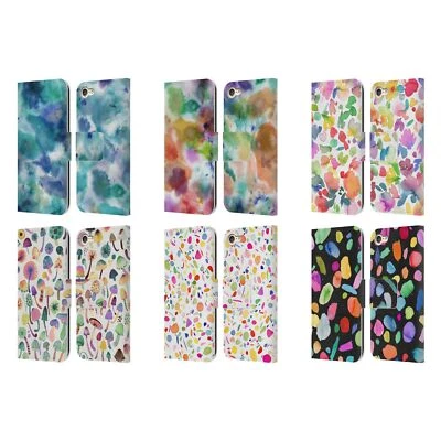 NINOLA COLORFUL ABSTRACT SHAPES LEATHER BOOK CASE FOR APPLE iPOD TOUCH MP3 - Image 1 of 4