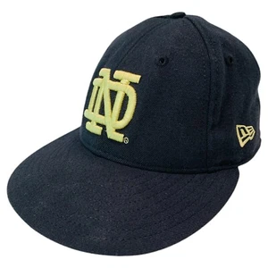 Notre Dame Fighting Irish Blue New Era Wool Baseball Cap Hat 6 3/4 59Fifty USA  - Picture 1 of 12