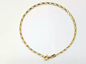 NEW Genuine 9ct 9k Solid Yellow Gold Oval Belcher Diamond Cut Ladies Bracelet - Picture 1 of 8