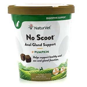 NaturVet No Scoot with Pumpkin Anal Gland Support Soft Chews for Dogs 60ct - Picture 1 of 10