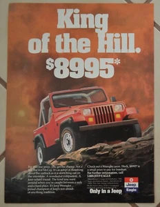 1989 Jeep 4WD Red Print Ad King of the Hill - Picture 1 of 1