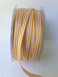 1/4 Inch Solid Checkered Ribbon - May Arts - KB76 - Butterscotch - 10 yards - Picture 1 of 1