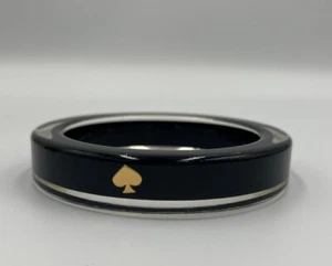 Kate Spade NY designer Black Bangle Lucite big bold logo bracelet - Picture 1 of 6