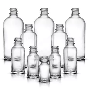 Großhandel Bulk KLAR Glasflasche OHNE Kappe Tropfflaschen DIN18 GL18 Hals - Bild 1 von 4