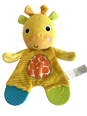 Brinquedo de pelúcia Bright Starts girafa amoroso bebê mordedor bicho de pelúcia enrugado - Imagem 1 de 4