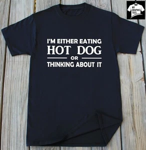 Hot Dog T-Shirt Food Grilled Fast Food Foodie Gift Eating Hot Dog Tee - Picture 1 of 3