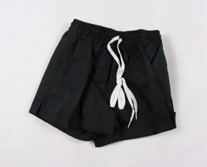 NOS Vintage 90s Youth Small Lined Nylon Running Jogging Soccer Shorts Black - Picture 1 of 5