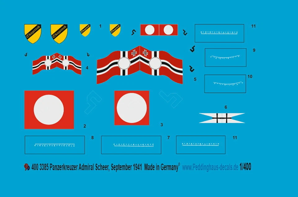 Peddinghaus 1/400 3385 Incrociatore Corazzato Admiral Scheer Settembre 1941 - Immagine 1 di 1