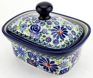 Bañera de mantequilla de cerámica polaca 2 tazas capacidad Zaklady Boleslawiec - Imagen 1 de 3