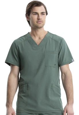 Cherokee Scrubs Infinity Men V Neck Top CK900A OLPS Olive Free Shipping - Image 1 of 4
