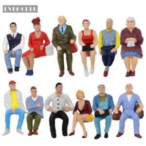 P2509 Model Trains 12pcs G scale Figures 1:25 Seated People 12 Different Poses - Picture 1 of 6