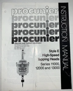 Procunier Style E High Speed Tapping Head Instructions and Parts List - Picture 1 of 1