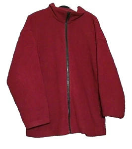 WOMENS BASIC EDITIONS JACKET - BURGUNDY MICROFLEECE - MEDIUM - MINT CONDITION - Picture 1 of 2