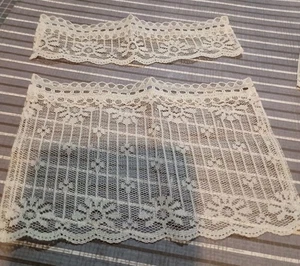 Dollhouse Miniature Lace Curtains & Valance White 1:12 Scale 2 Sets - Picture 1 of 7