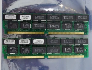Set 2x Toshiba THM365120ASG-70 2MB 4MB kit 70ns 72-pin gold SIMM parity FPM RAM - Bild 1 von 1